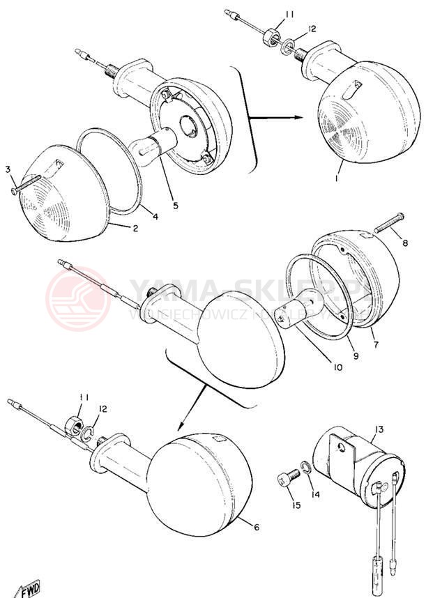 Schemat "kierunkowskazy" do Yamaha L5TA