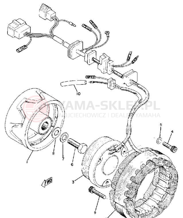 Schemat "Układ zapłonowy" do Yamaha TX750