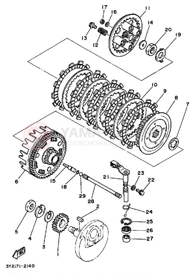 Schemat "sprzęgło" do Yamaha XT250K/XT250KC
