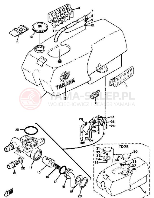 Schemat "zbiornik paliwa" do Yamaha TD2