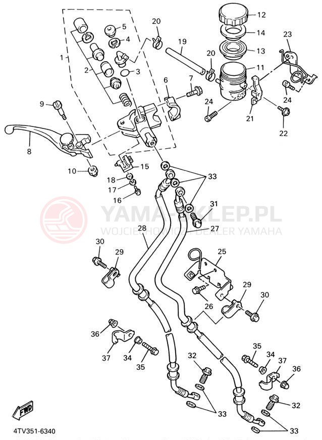 Schemat "Pompa hamulcowa przednia" do Yamaha YZF600R YZF600RN/YZF600RNC