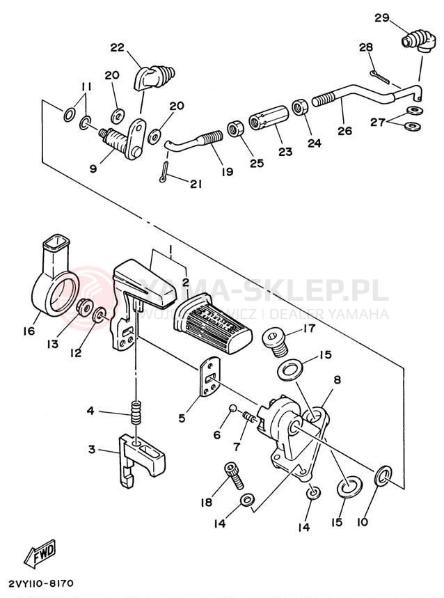 Schemat "dźwignia trybu napędu" do Yamaha YFB250H_MN/YFB250UH_M
