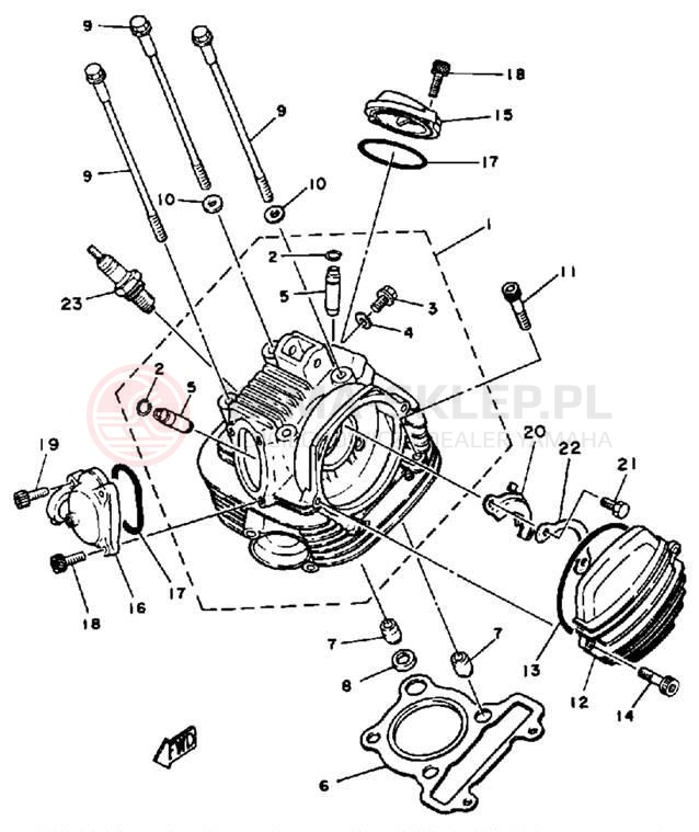 Schemat "głowica" do Yamaha BIG WHEEL ELEC START BW200EU