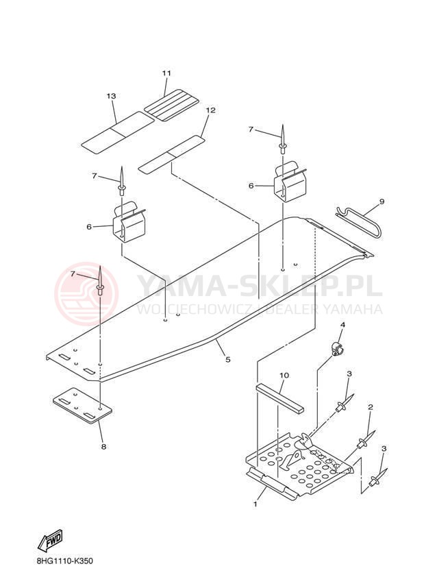 Schemat "GUARD - LUGGAGE BOX" do Yamaha APEX SE RX10PSBB/RX10PSBL