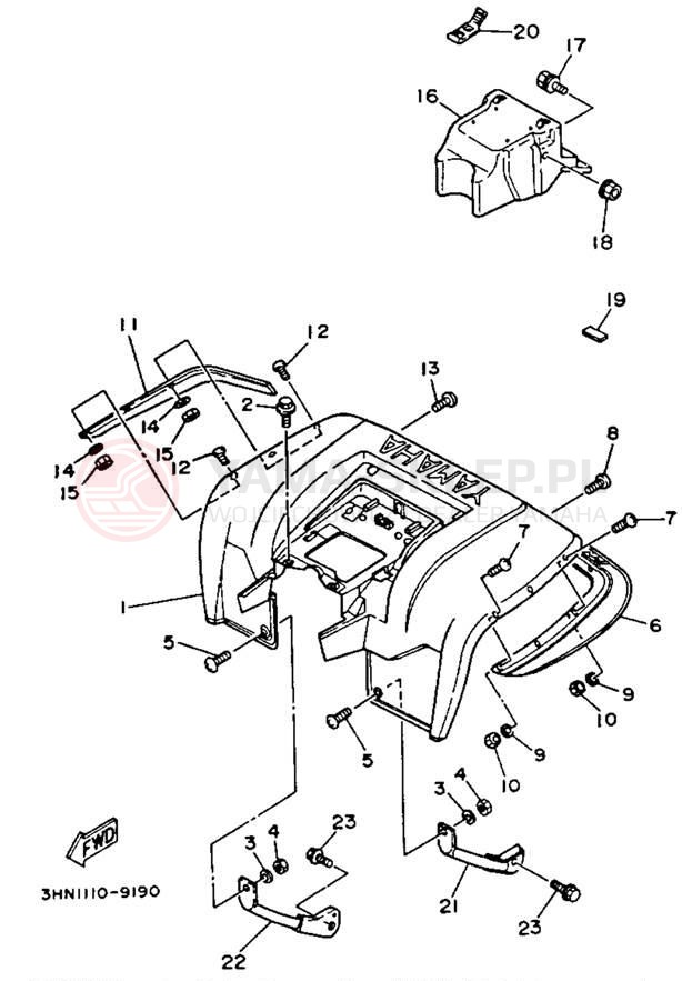 Schemat "Tylny błotnik" do Yamaha BIG BEAR 4WD YFM350FWE