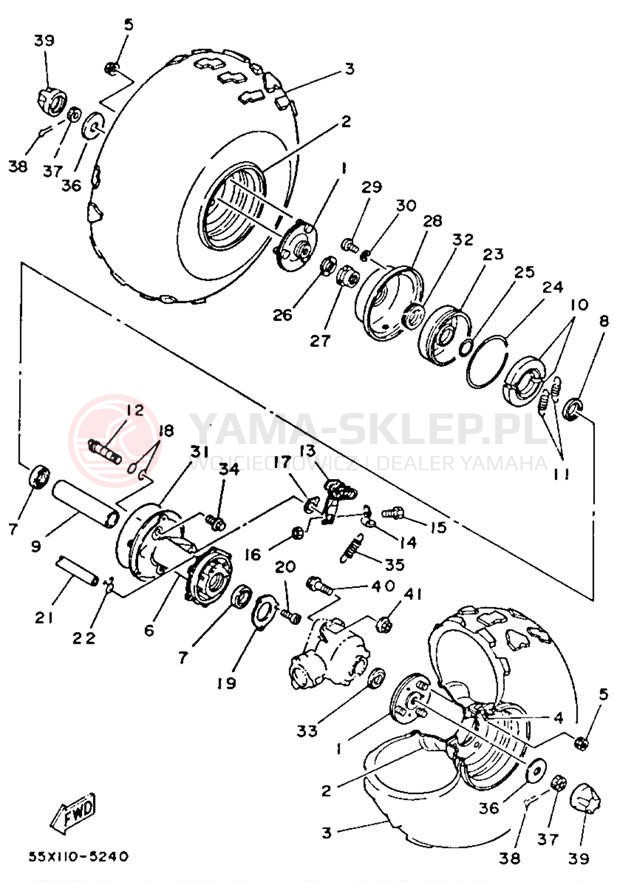 Schemat "Koło tył" do Yamaha BADGER YFM80T