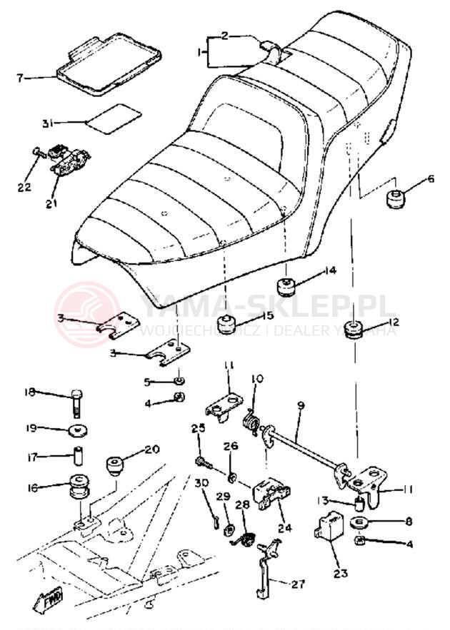 Schemat "siedzenie" do Yamaha XS400SH