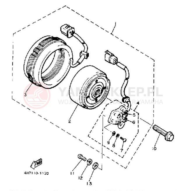 Schemat "prądnica" do Yamaha XJ750MK
