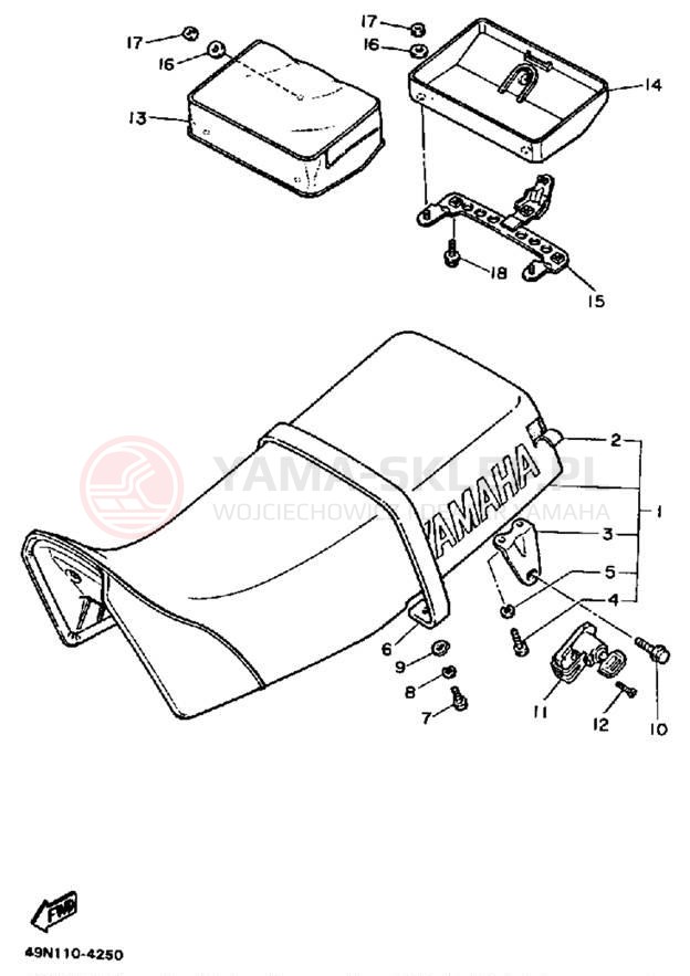 Schemat "siedzenie" do Yamaha XT600TC/XT600T