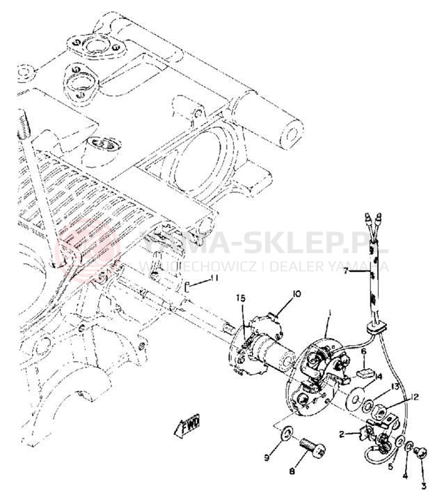 Schemat "Czujnik hamulca" do Yamaha TX750A