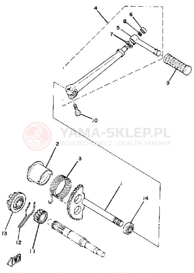 Schemat "kopniak" do Yamaha QT50F