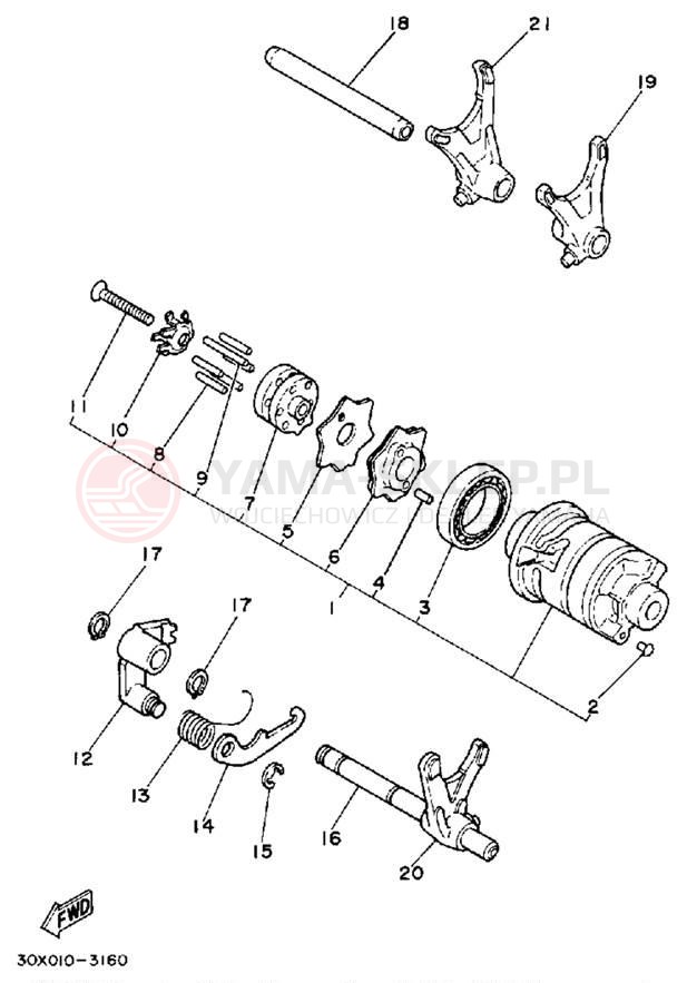 Schemat "Wodziki, automat" do Yamaha XT350UC/XT350U