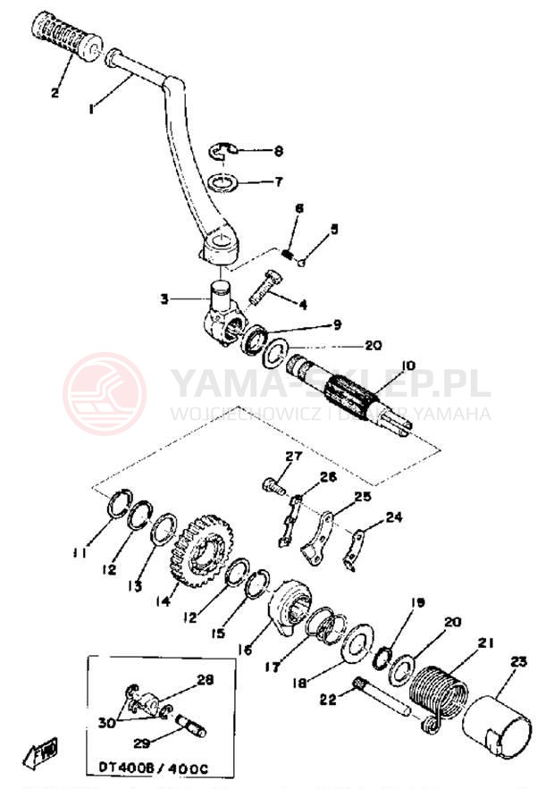 Schemat "kopniak" do Yamaha DT250B/DT400B