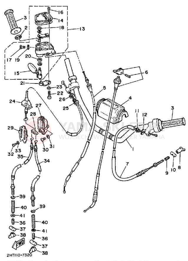 Schemat "Kierownica i osprzęt" do Yamaha MOTO-4 YFM225T