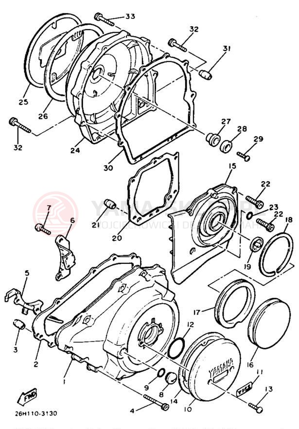 Schemat "Pokrywa silnika" do Yamaha XVZ12TK