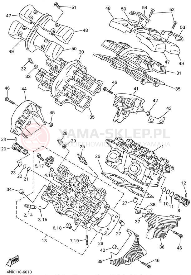 Schemat "głowica" do Yamaha XVZ13LTLC/XVZ13LTL