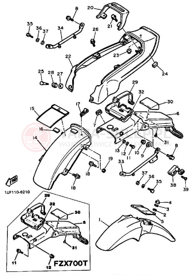 Schemat "błotnik" do Yamaha FAZER FZX700SC/FZX700S