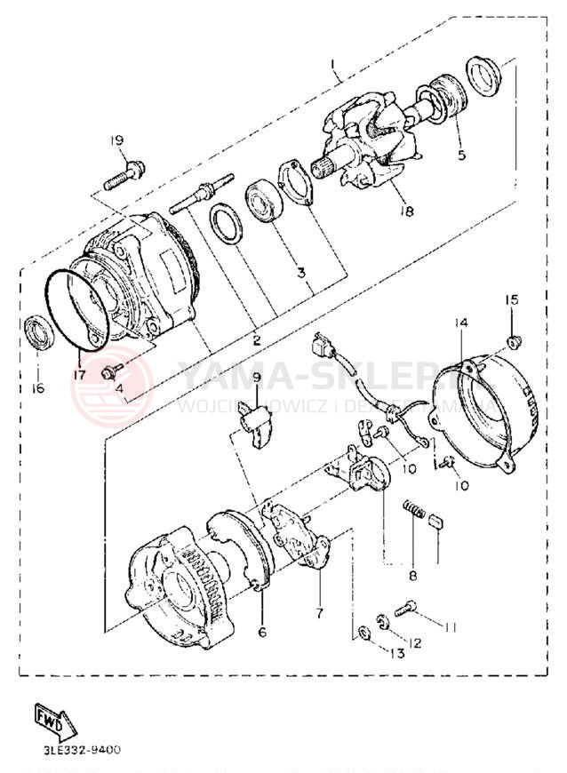 Schemat "prądnica" do Yamaha FJ1200ADC/FJ1200AD