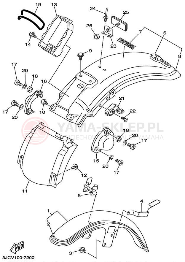Schemat "błotnik" do Yamaha VIRAGO 535 XV535MC/XV535M