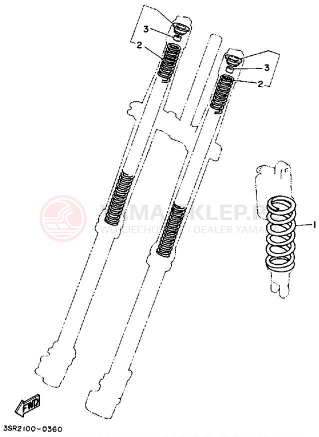 Schemat "Zawieszenie przód" do Yamaha YZ125A