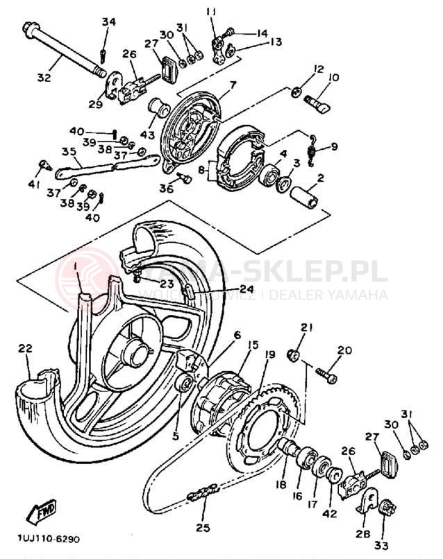 Schemat "Koło tył" do Yamaha RADIAN YX600S/YX600SC
