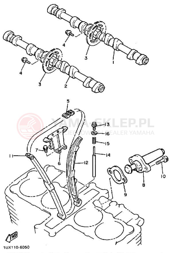 Schemat "Rozrząd - łańcuszek" do Yamaha FJ1200T/FJ1200TC