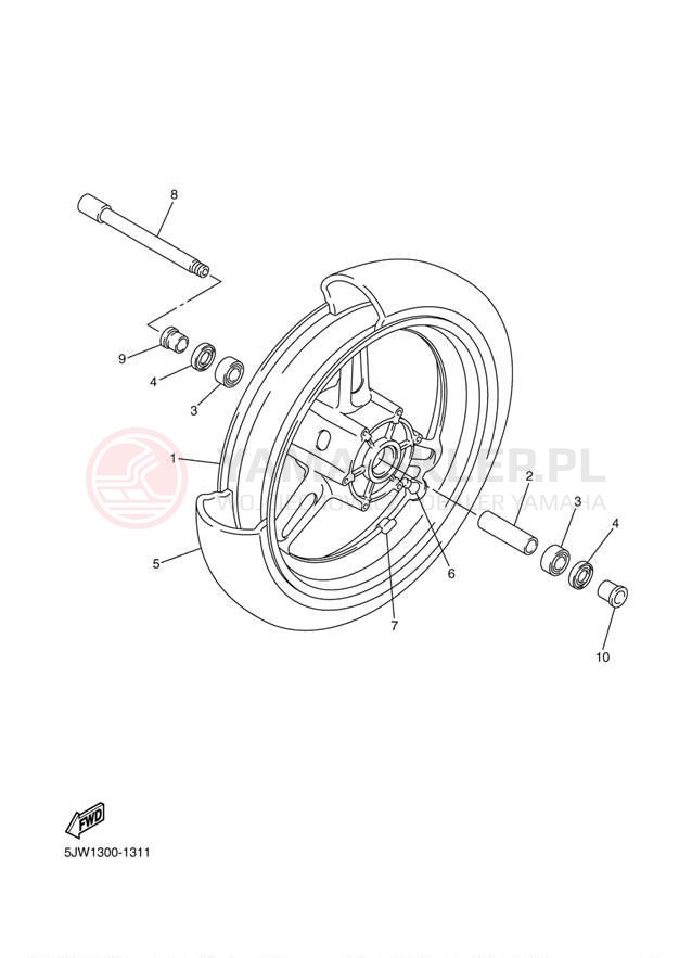 Schemat "Koło przód" do Yamaha FJR1300 FJR13T/FJR13TC