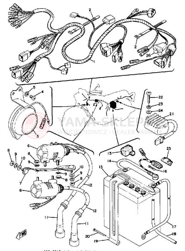 Schemat "układ elektryczny" do Yamaha TX500