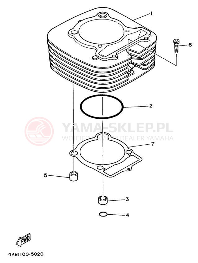 Schemat "cylinder" do Yamaha WOLVERINE YFM35FXJ