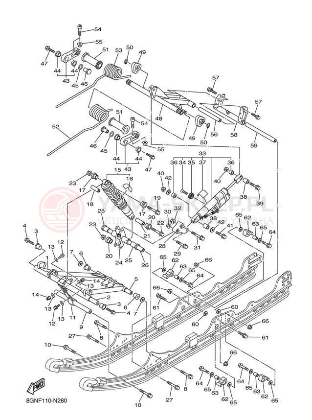 Schemat "Zawieszenie gąsiennicy" do Yamaha PHAZER RTX PZ50RTEW