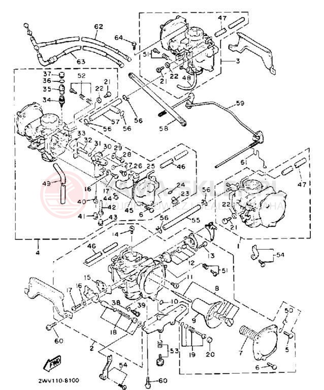 Schemat "Gaźnik" do Yamaha XVZ13DD/XVZ13DDC