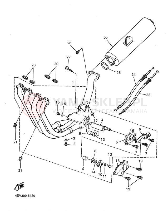 Schemat "Wydech końcowy" do Yamaha YZF1000RJC/YZF1000RJ