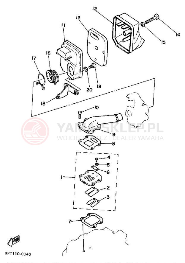 Schemat "Filtr powietrza" do Yamaha Y-ZINGER PW50A
