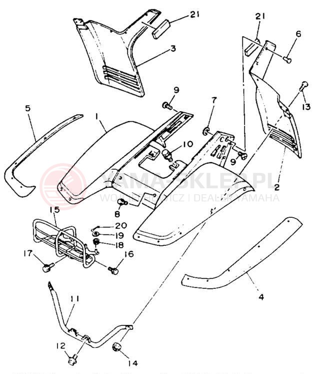 Schemat "Błotnik przód" do Yamaha WARRIOR YFM350XB_M