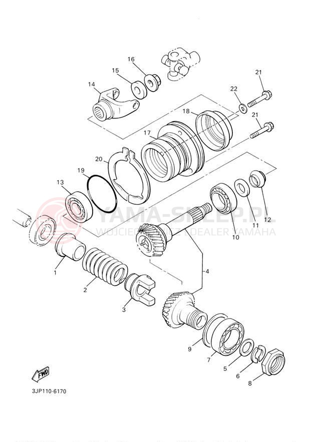 Schemat "Przeniesienie napędu" do Yamaha V-MAX VMX12R/VMX12RC