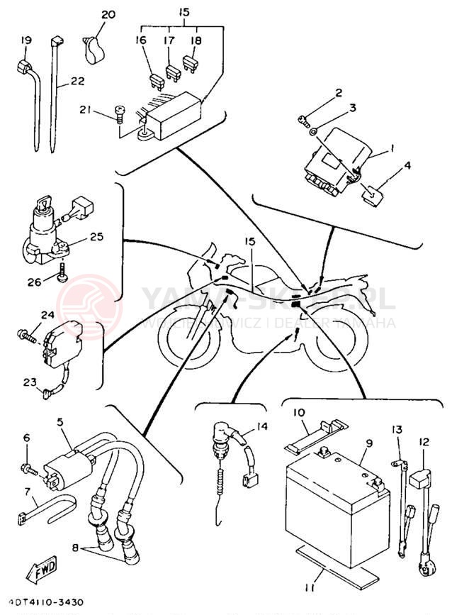 Schemat "układ elektryczny" do Yamaha TDM850 TDM850E/TDM850EC