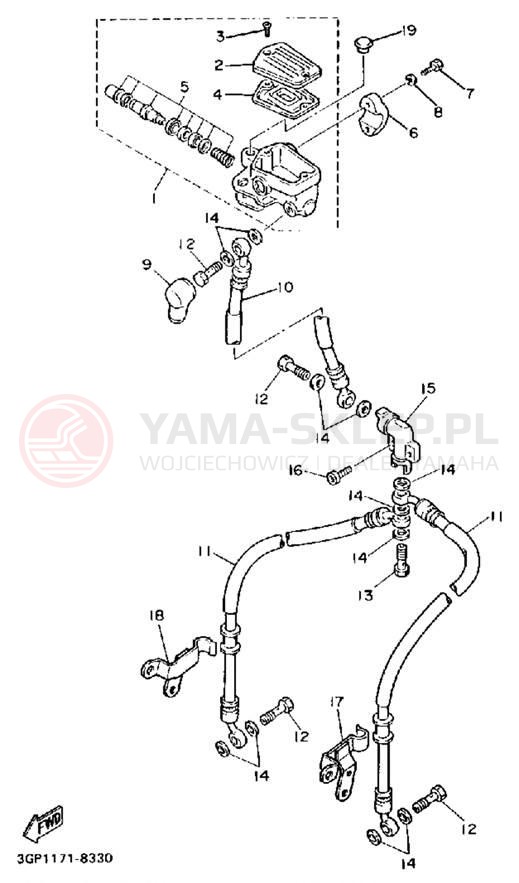 Schemat "Pompa hamulcowa przednia" do Yamaha FJ1200WC/FJ1200W