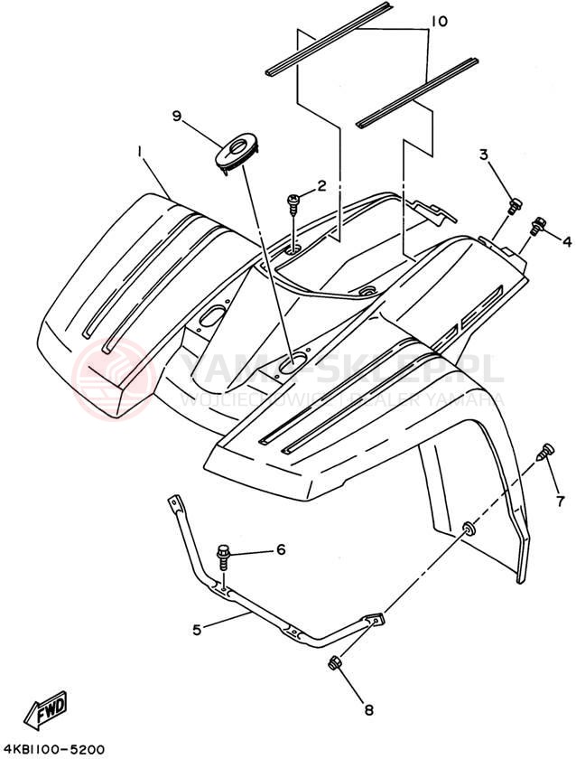 Schemat "Przedni błotnik" do Yamaha YFM35FXG_M