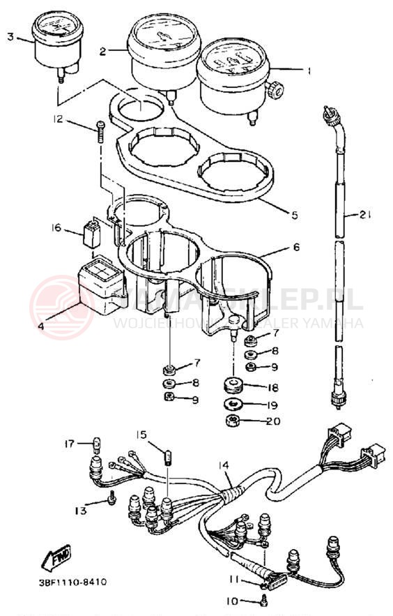 Schemat "licznik" do Yamaha FZR400U