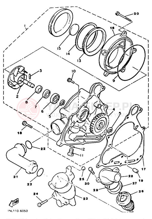 Schemat "Pompa wody" do Yamaha XVZ13TC/XVZ13T