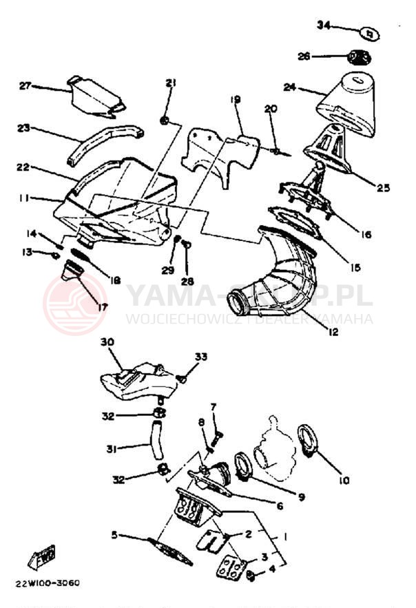 Schemat "Wtrysk paliwa" do Yamaha YZ80 YZ80K