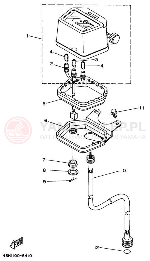Schemat "licznik" do Yamaha KODIAK 4WD YFM400FWH
