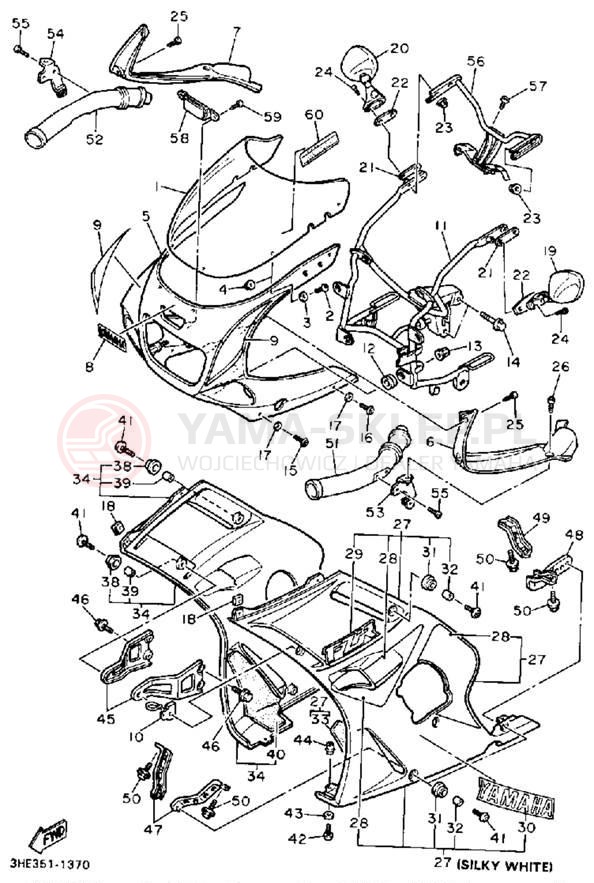 Schemat "elementy nadwozia" do Yamaha FZR600RB