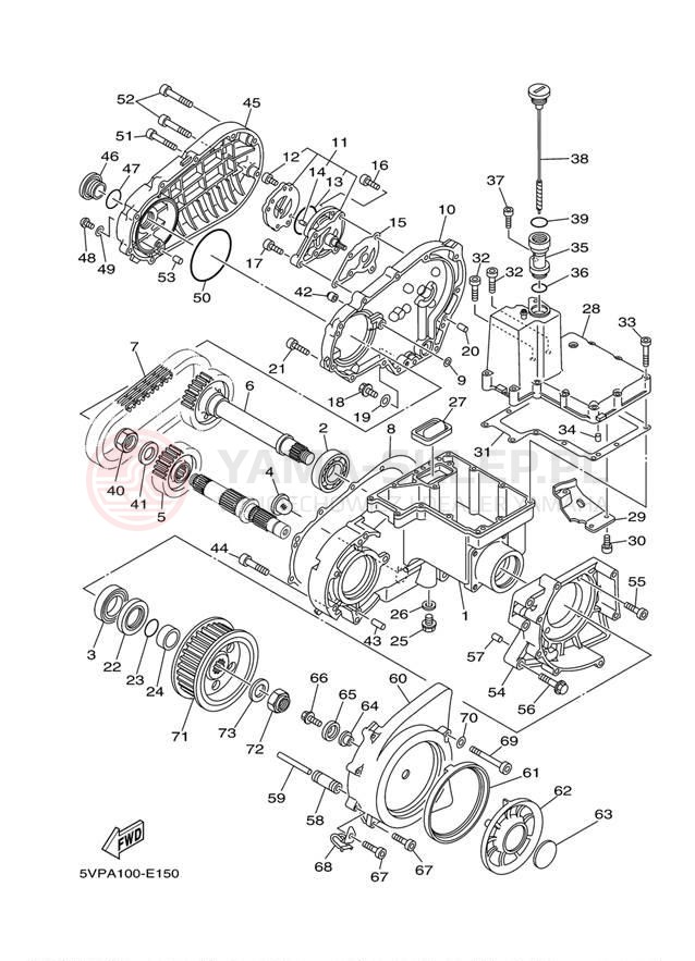Schemat "Przeniesienie napędu" do Yamaha ROAD STAR SPOKE XV17AV/XV17AVC