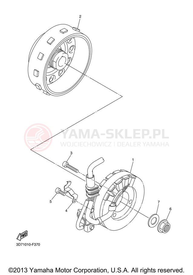 Schemat "prądnica" do Yamaha WR250X WR25XXL/WR25XXCL