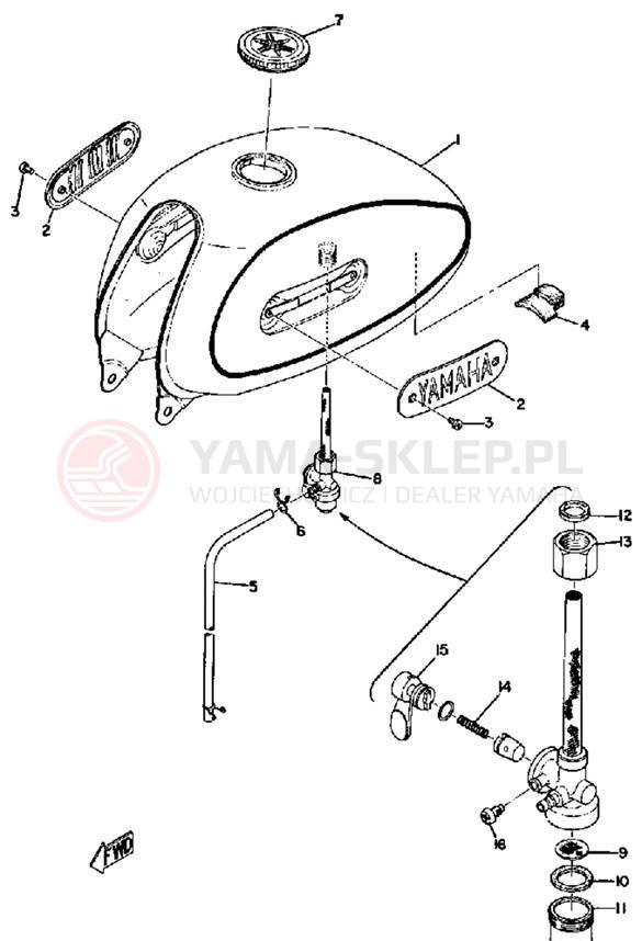 Schemat "zbiornik paliwa" do Yamaha JT2/JT2MX