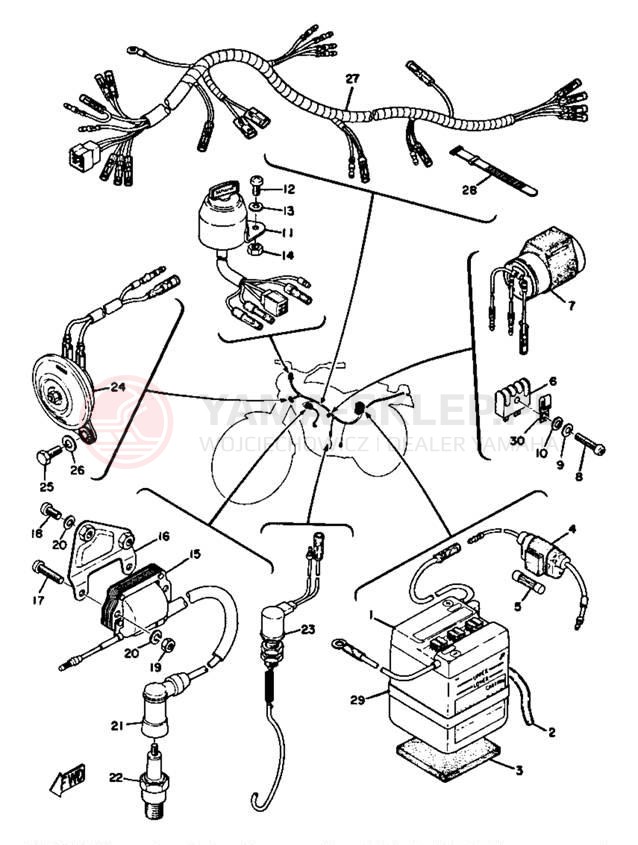 Schemat "układ elektryczny" do Yamaha GT80A/GTMXA