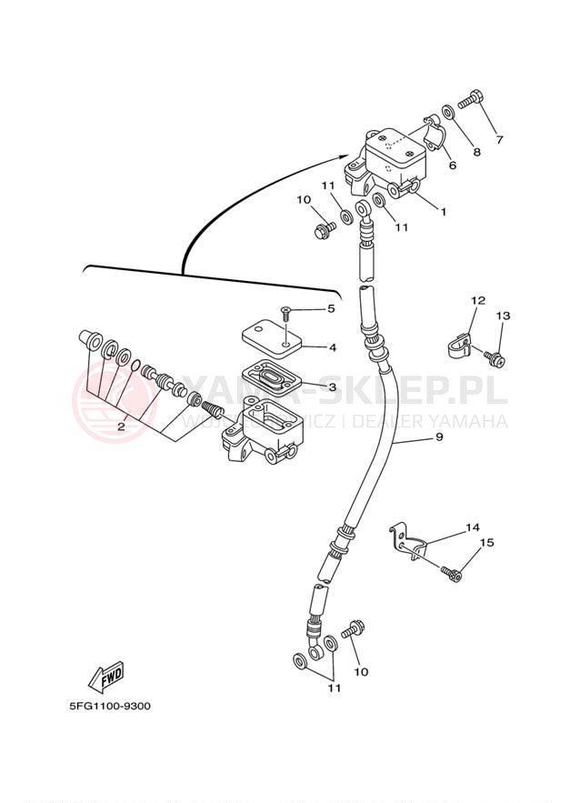 Schemat "Pompa hamulcowa przednia" do Yamaha TTR225 TTR225MC/TTR225M