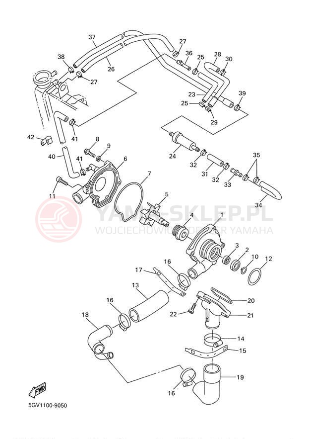 Schemat "Pompa wody" do Yamaha YZFR6 YZFR6P/YZFR6PC