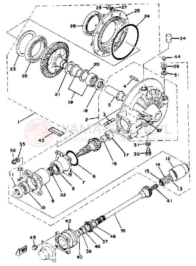 Schemat "Wał napędowy" do Yamaha XS750SF